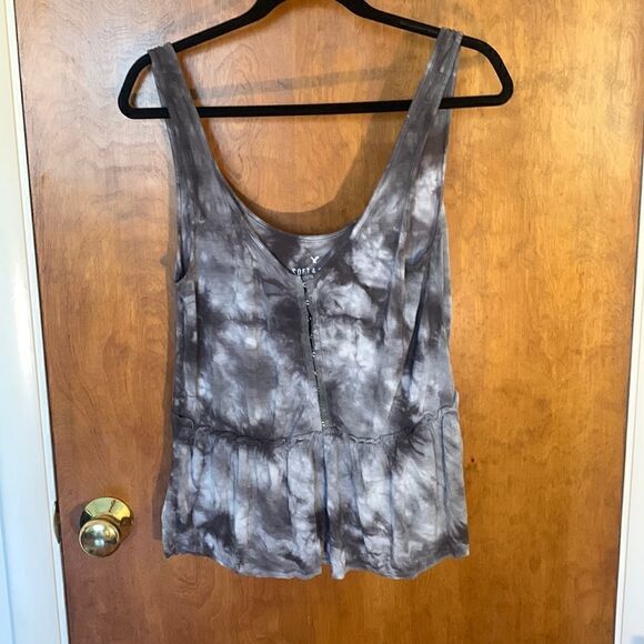 American Eagle Outfitters Tops - GUC American eagle gray tie dye tank!! Size S